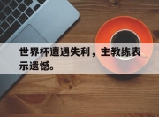 合乐彩票官方在线入口-世界杯遭遇失利，主教练表示遗憾。